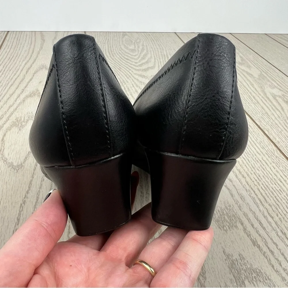 Life Stride Simply Comfort Groovy Wedge Slip On 7W Black Cowgirl $60